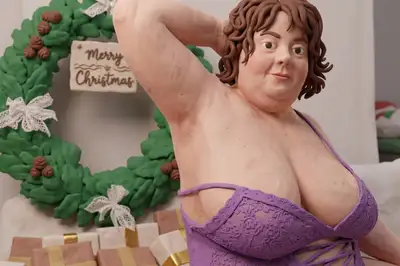 Transform this image into a cute 3D claymation character. Use soft plasticine clay textures, subtle thumbprint marks, rounded edges, and simplified features typical of stop-motion clay puppets. Maintain the original pose and expression but give it a playful, handmade clay toy aesthetic with soft studio lighting.