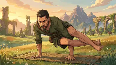 Transform this portrait into a painterly, cel-shaded fantasy illustration, reminiscent of Breath of Adventure. Use soft watercolor-like grass textures, warm natural sunlight, and a breathtaking landscape background of ruins and mountains. Dress the subject in adventure-ready explorer tunic.